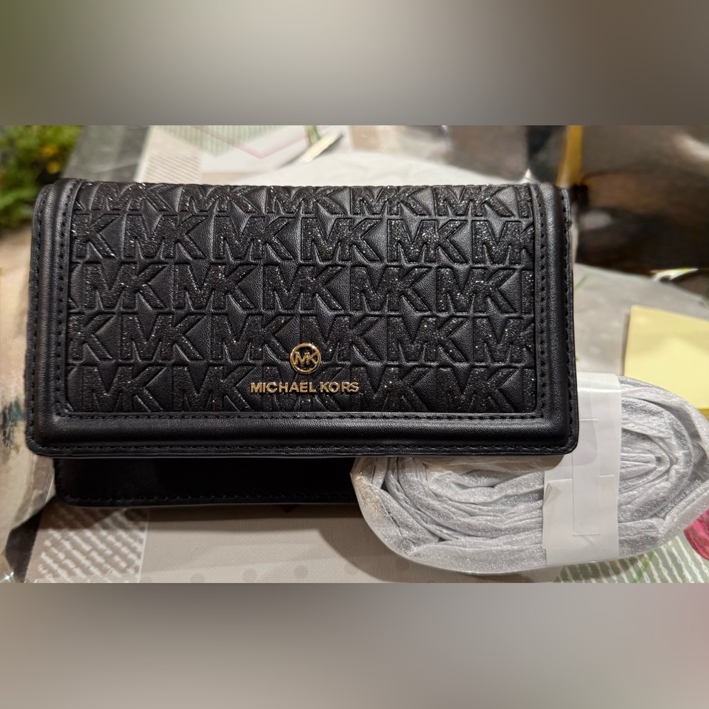 Michael Kors Black Embossed Crossbody Bag